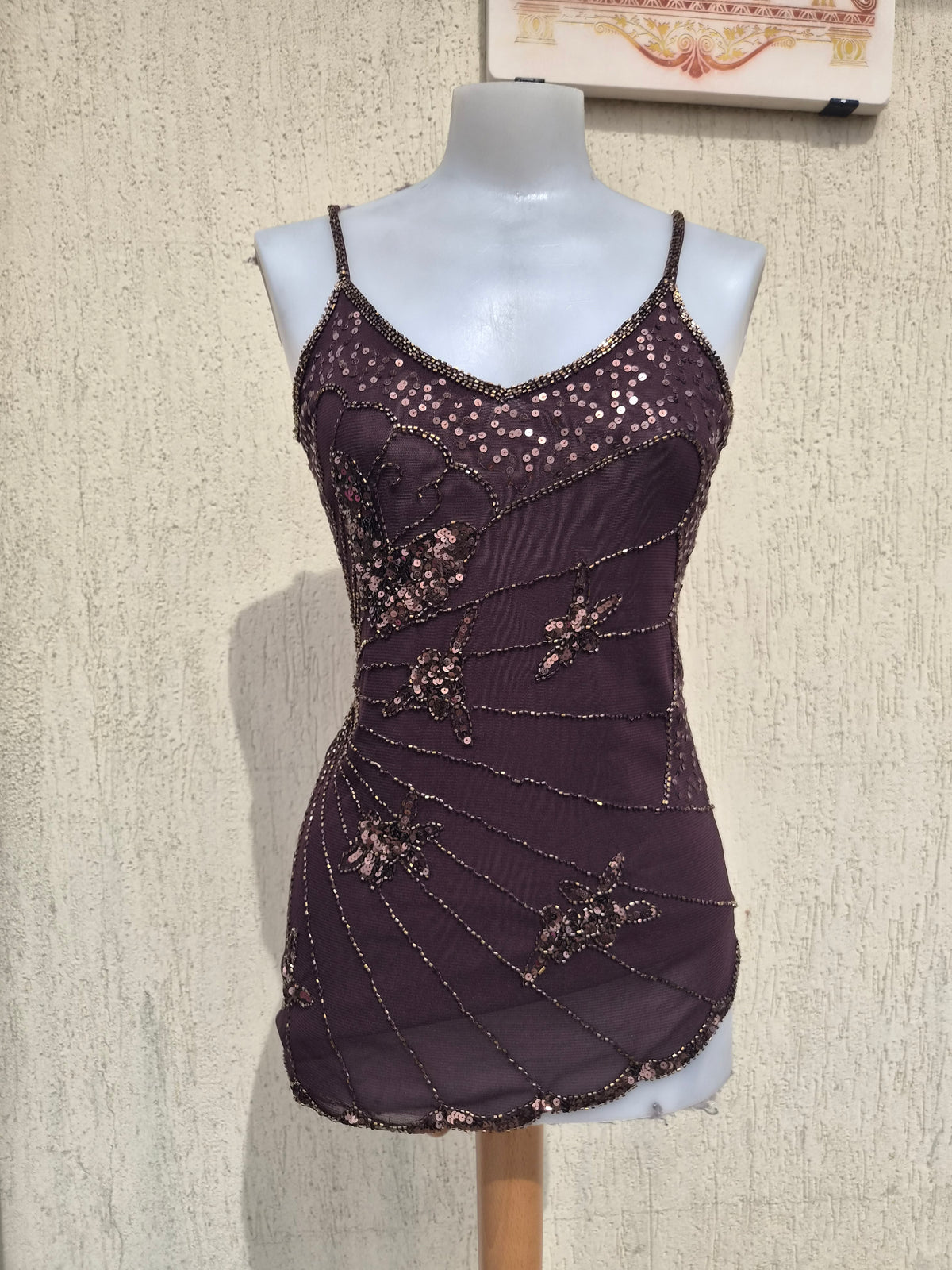 Brown butterfly embroidery veil