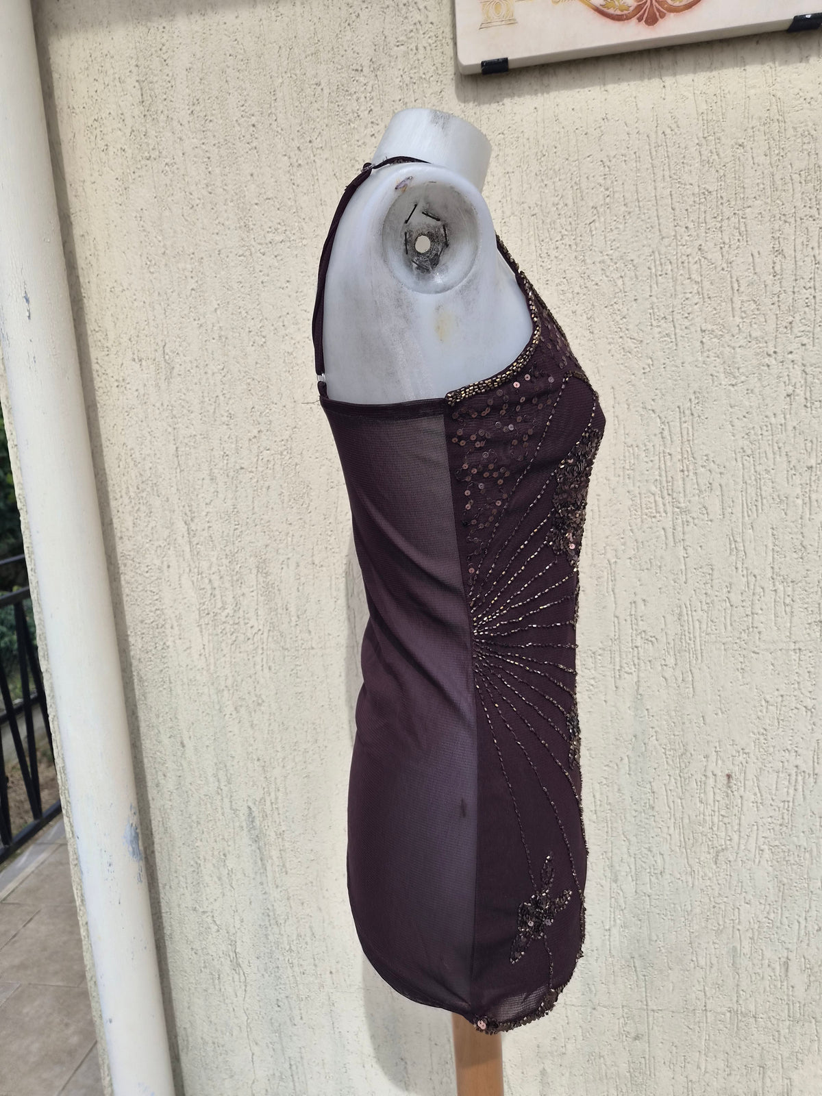 Brown butterfly embroidery veil