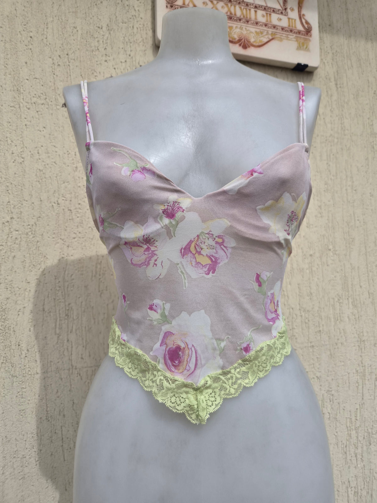 Haut lingerie voile floral