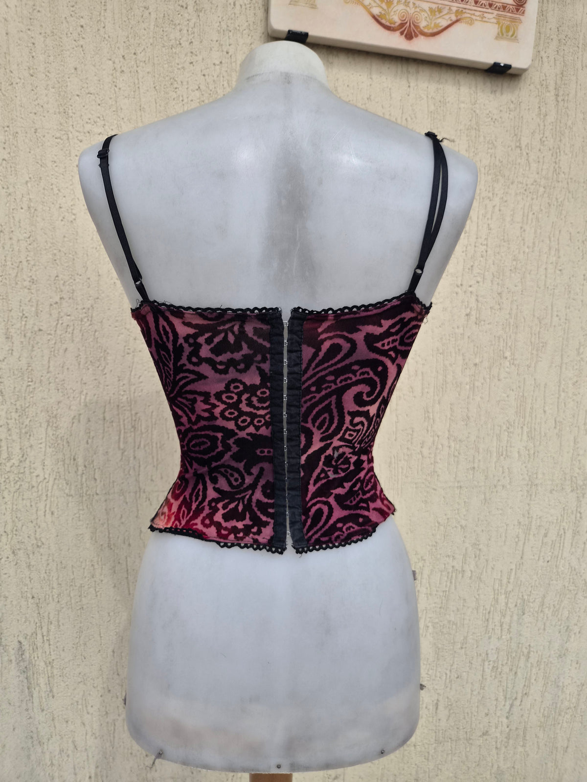 Burgundy velvet corset top