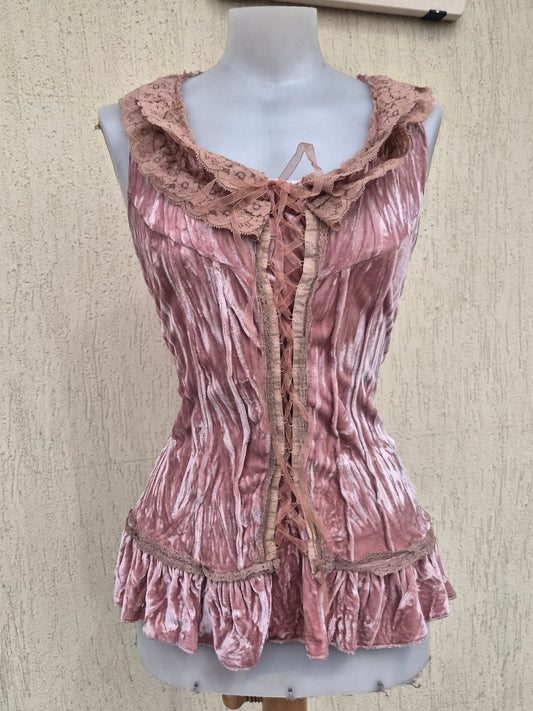 Haut velours ras vieux rose