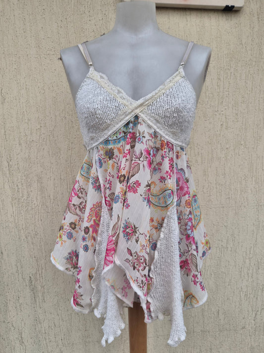 Haut en voile floral Zone Bleue