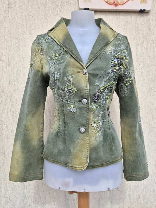 Veste en denim brodée