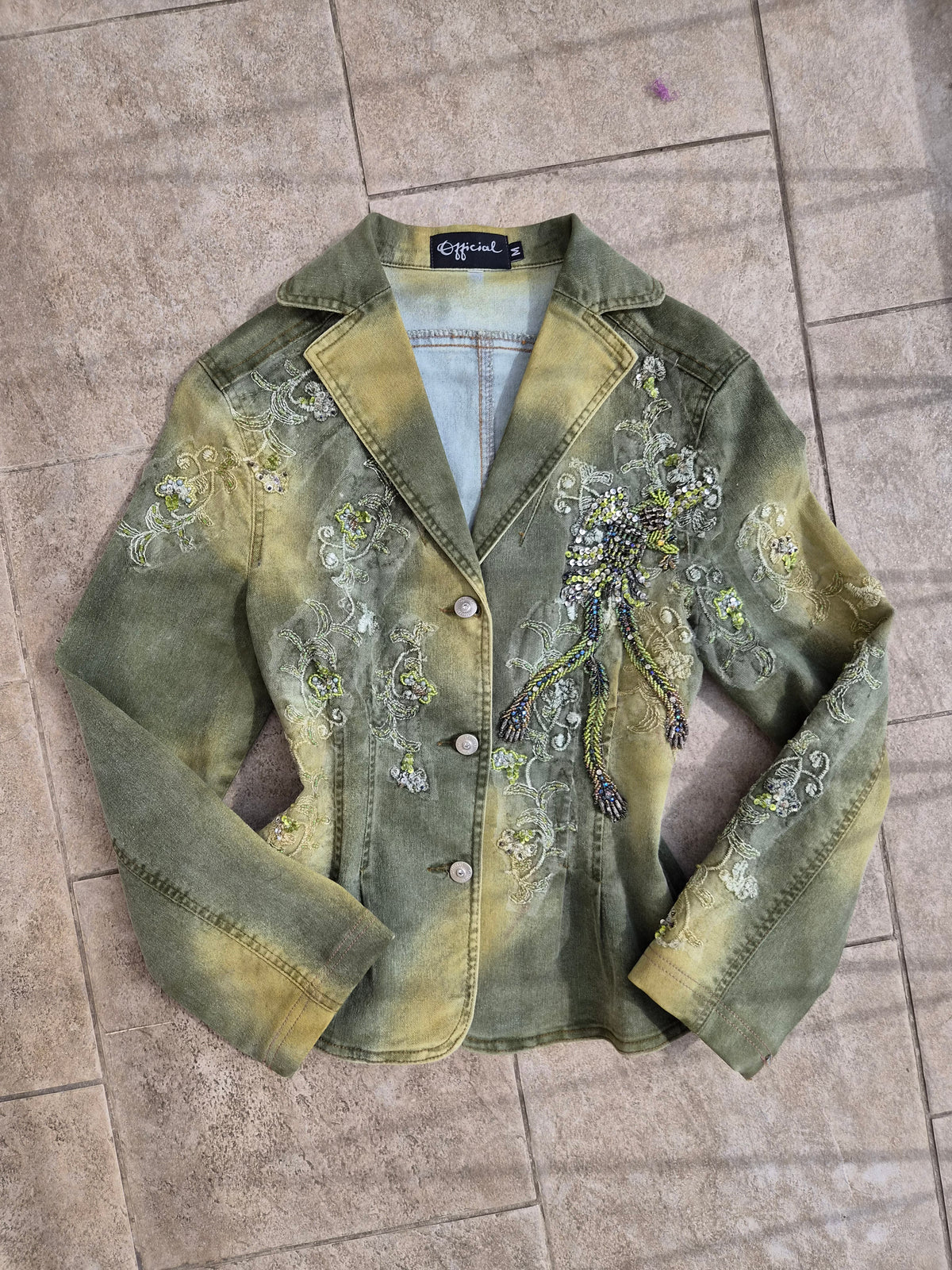Veste en denim brodée
