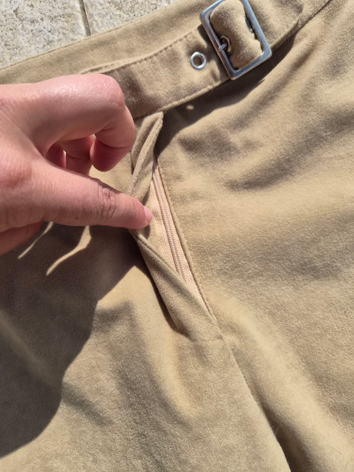 Pantalon évasé beige