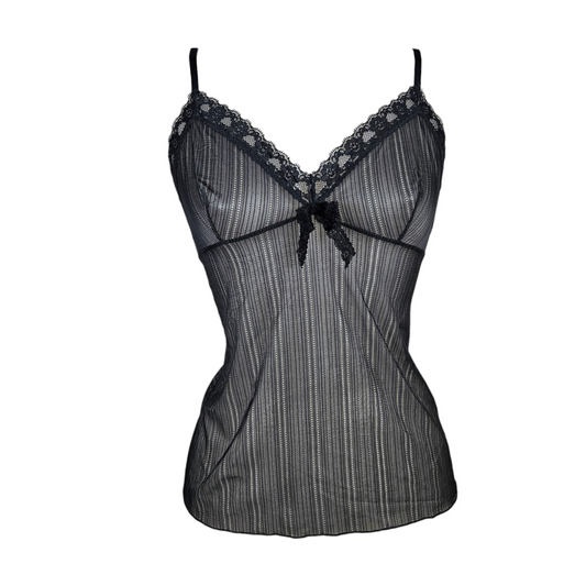 Top en voile noir esprit lingerie
