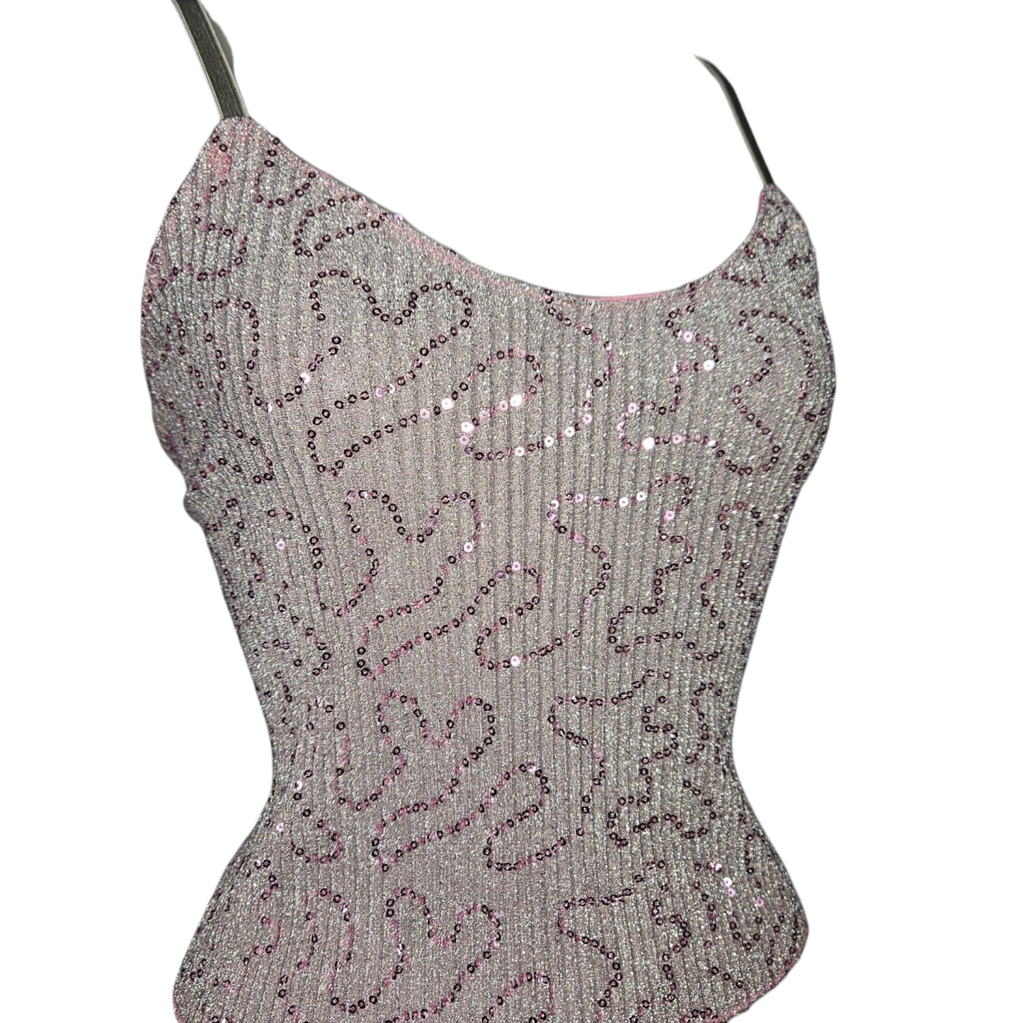 Top à sequins rose clair