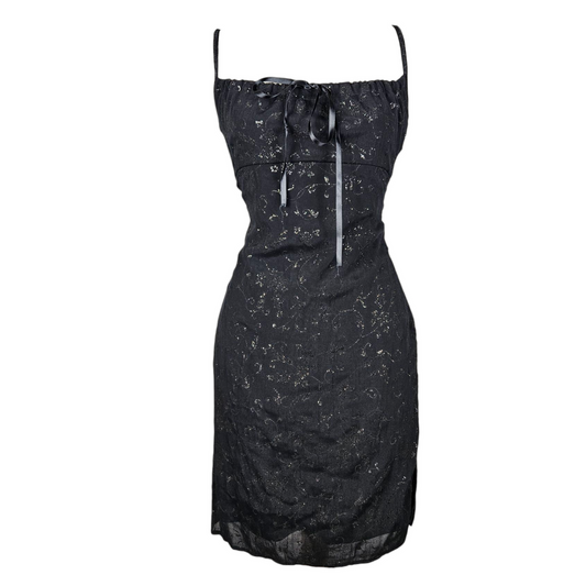 Black dress with rhinestone details
