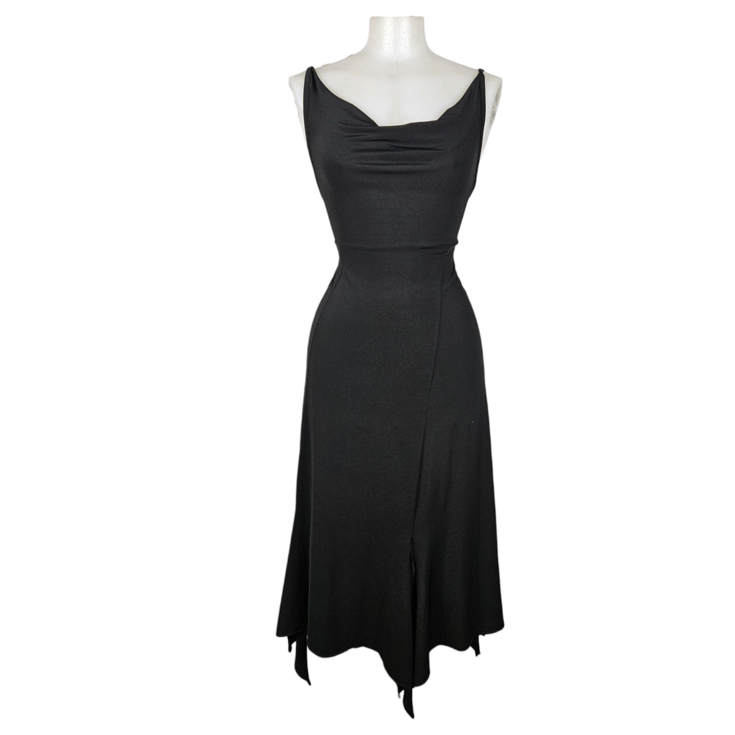Asymmetrical cowl neck dress