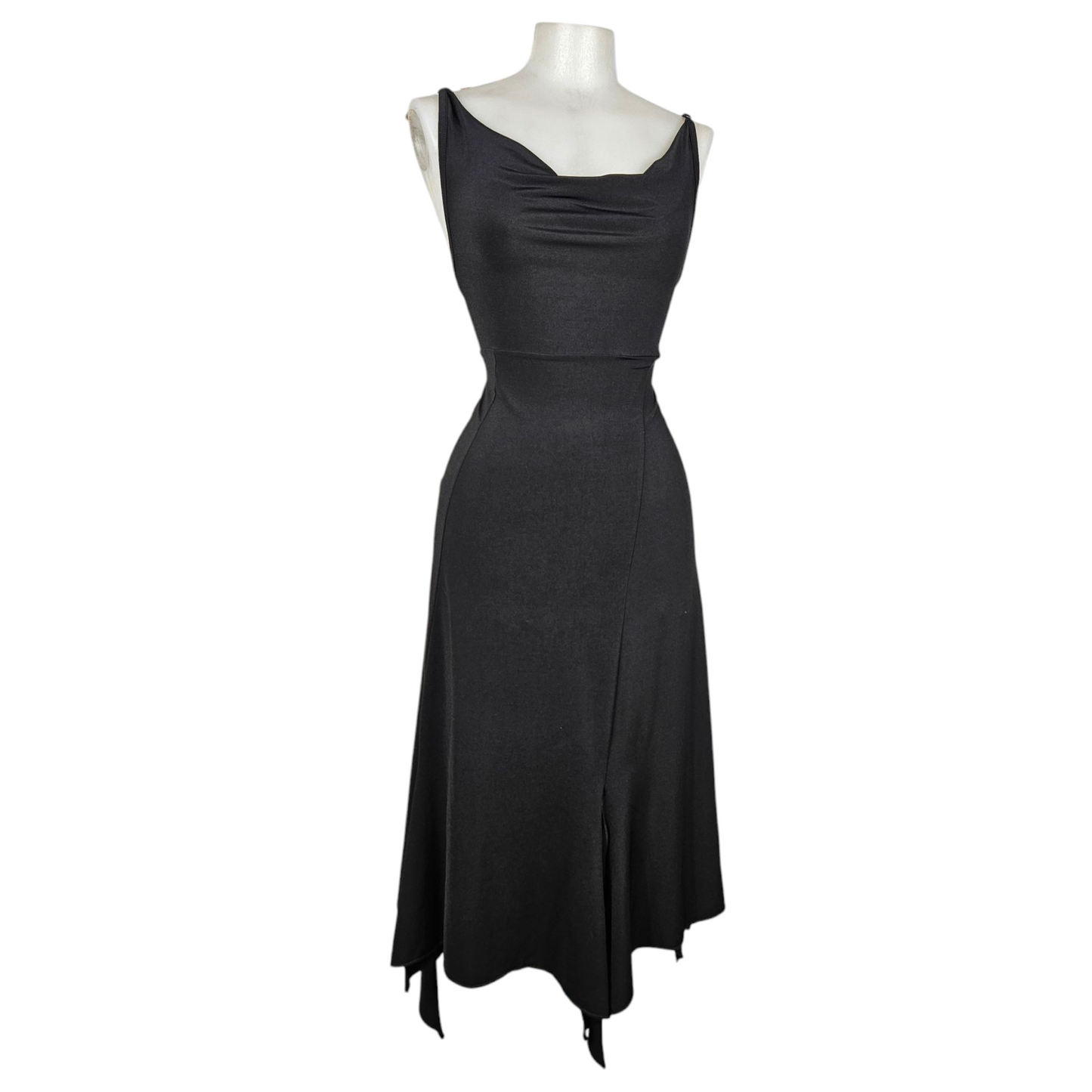 Asymmetrical cowl neck dress