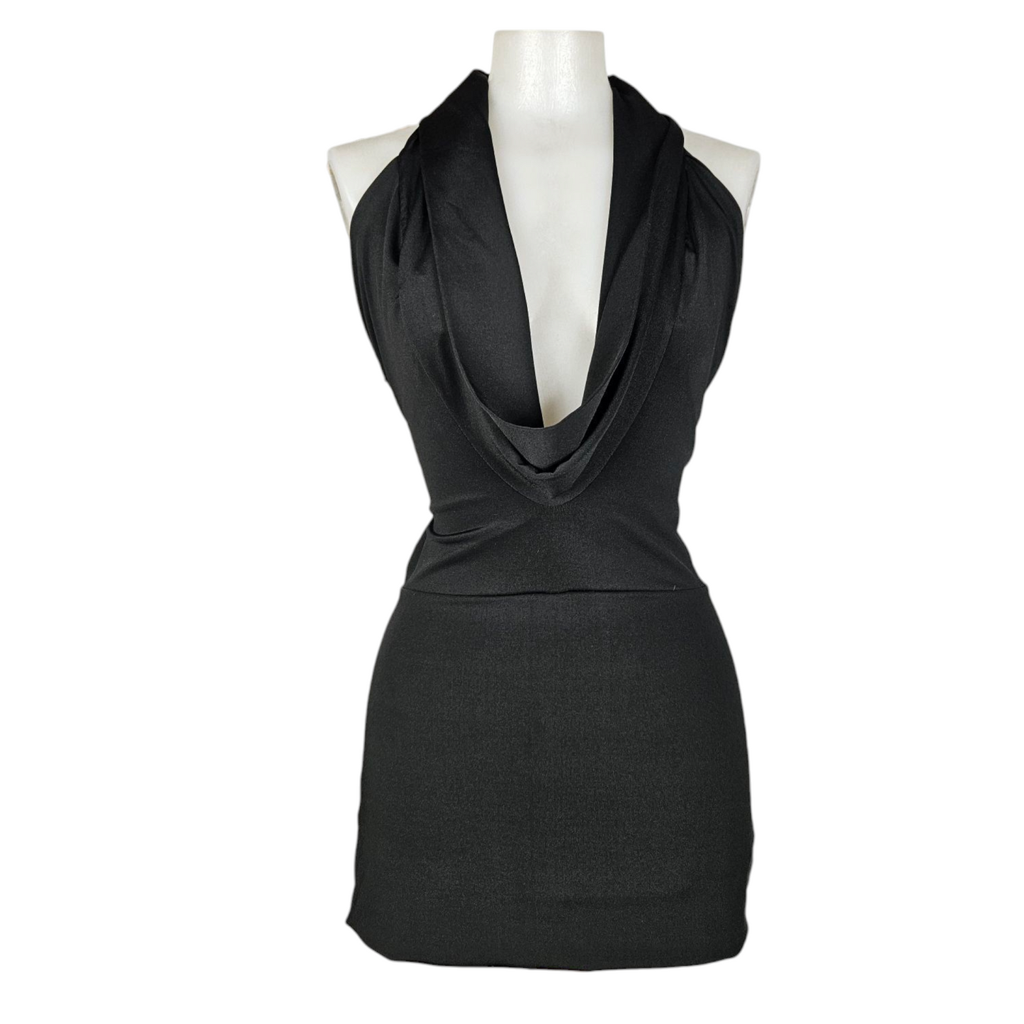 Halter neck dress with open back