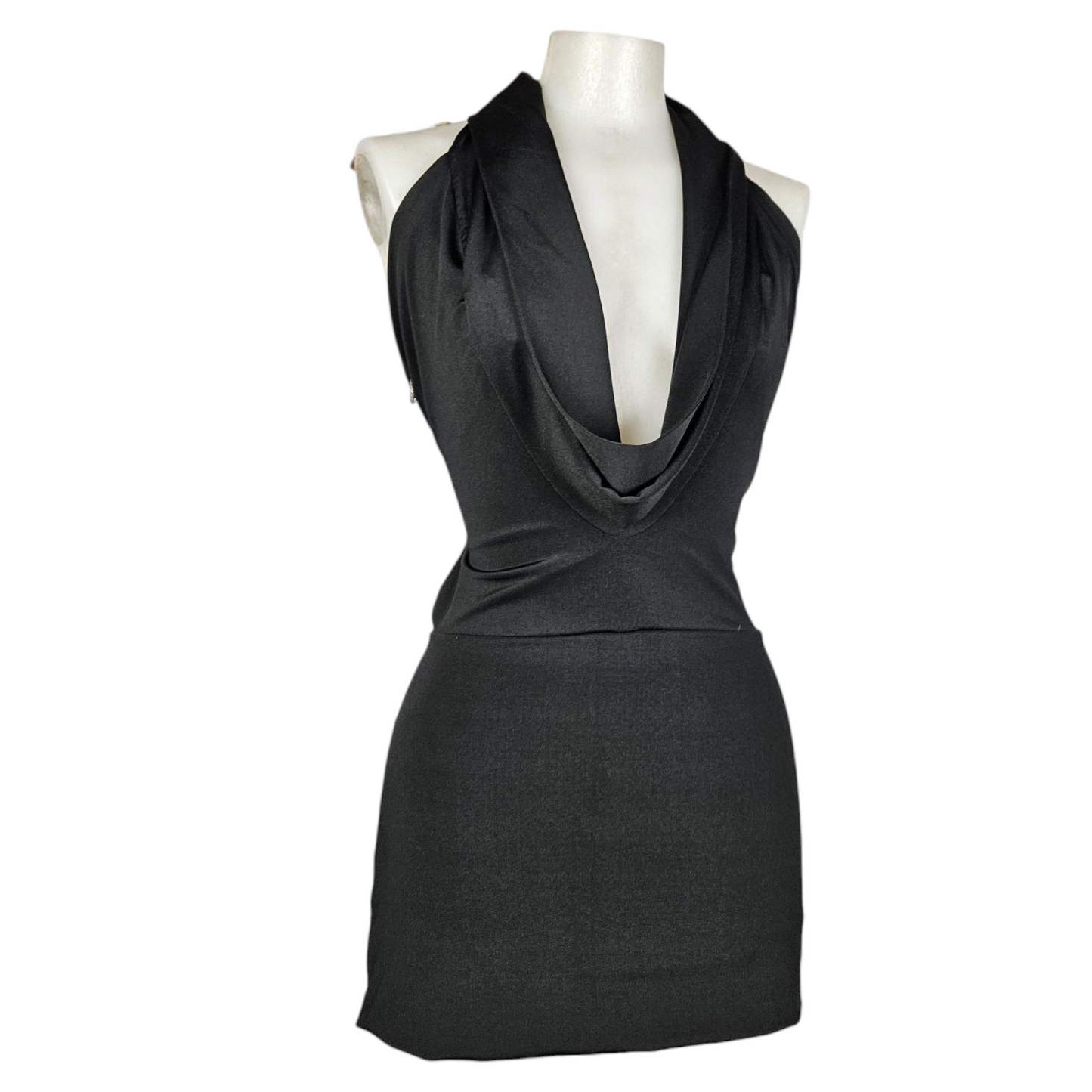 Halter neck dress with open back