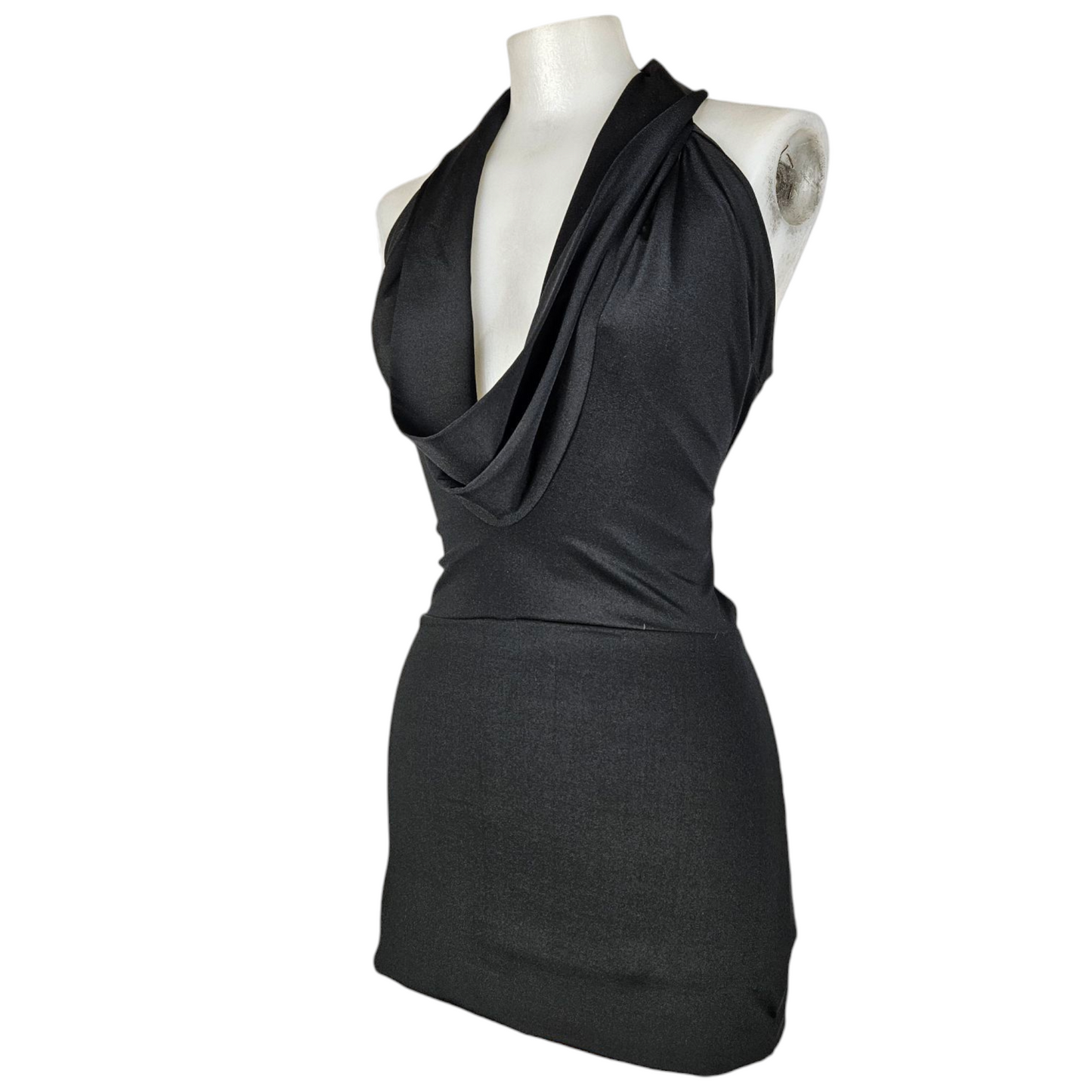 Halter neck dress with open back