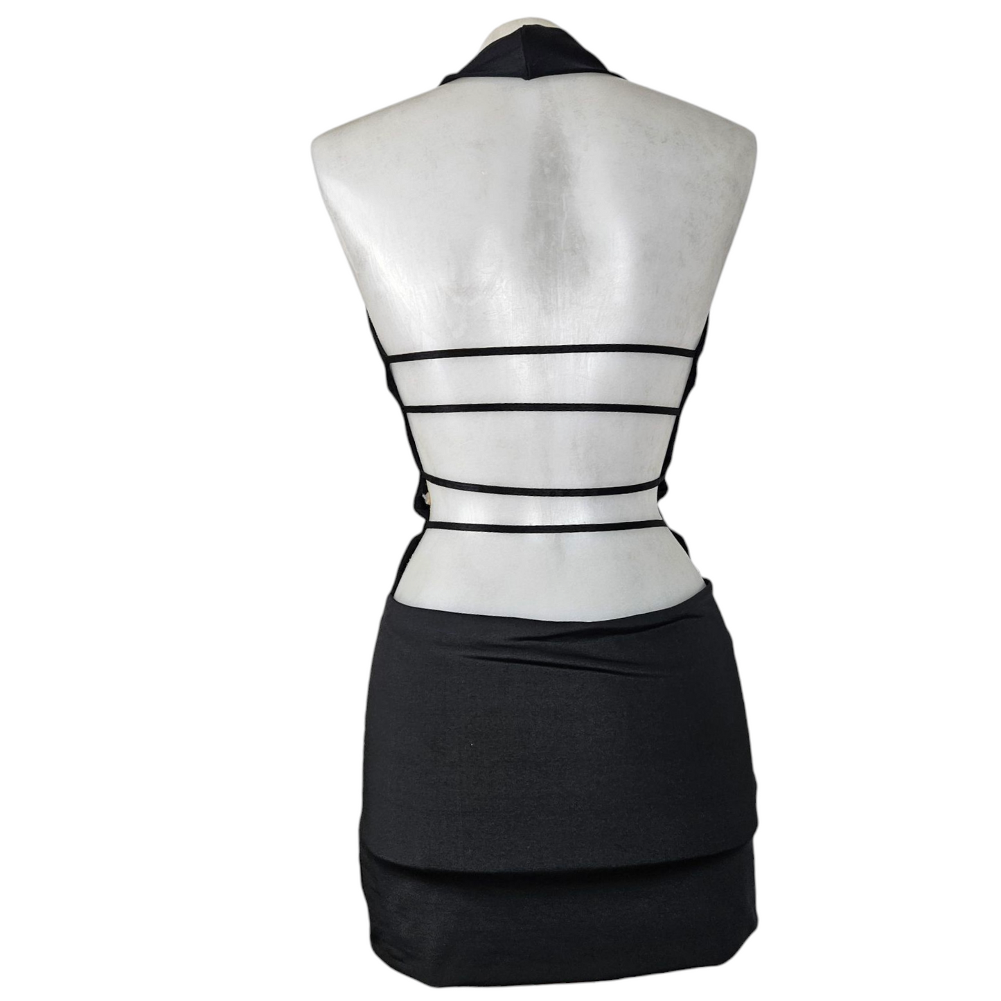 Halter neck dress with open back