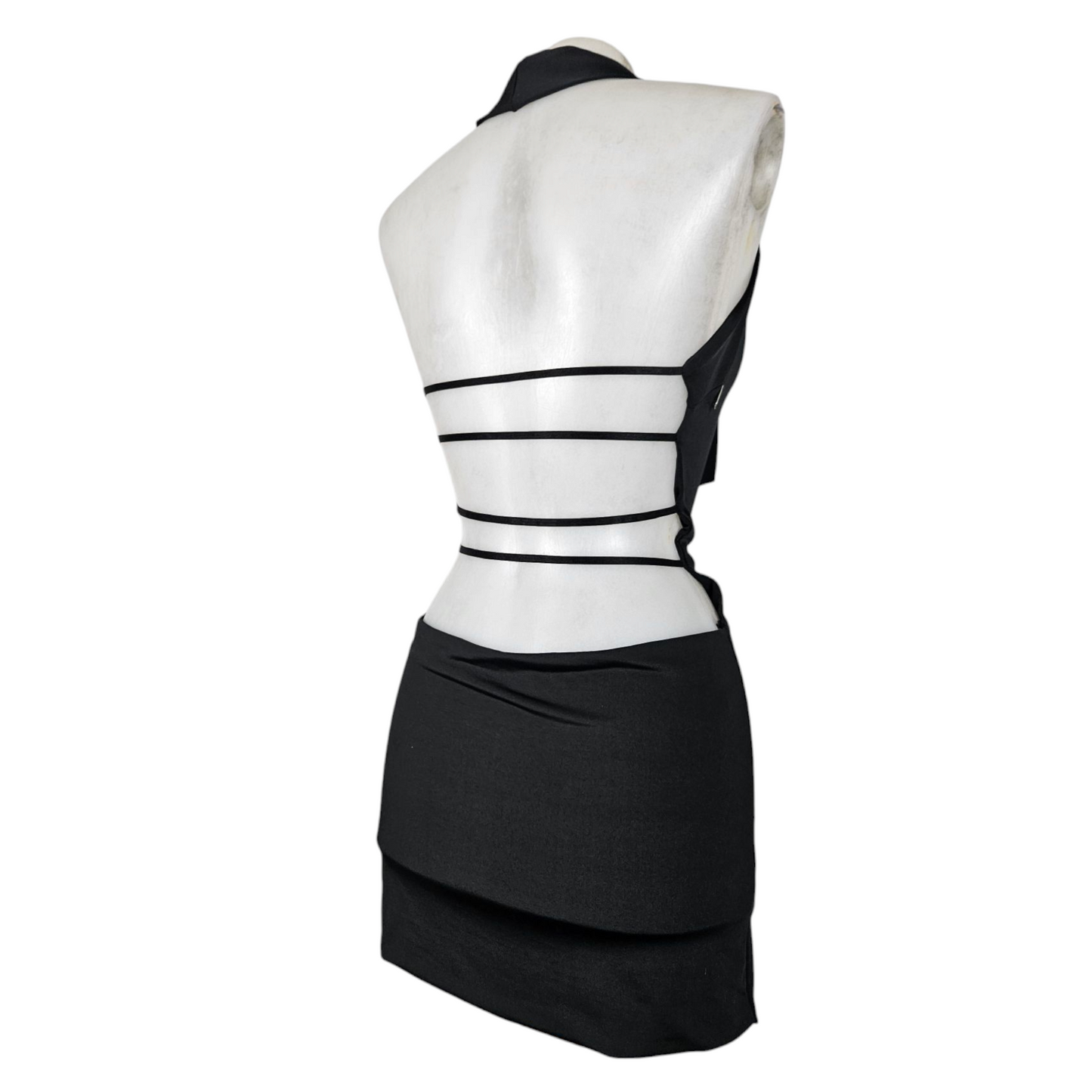 Halter neck dress with open back