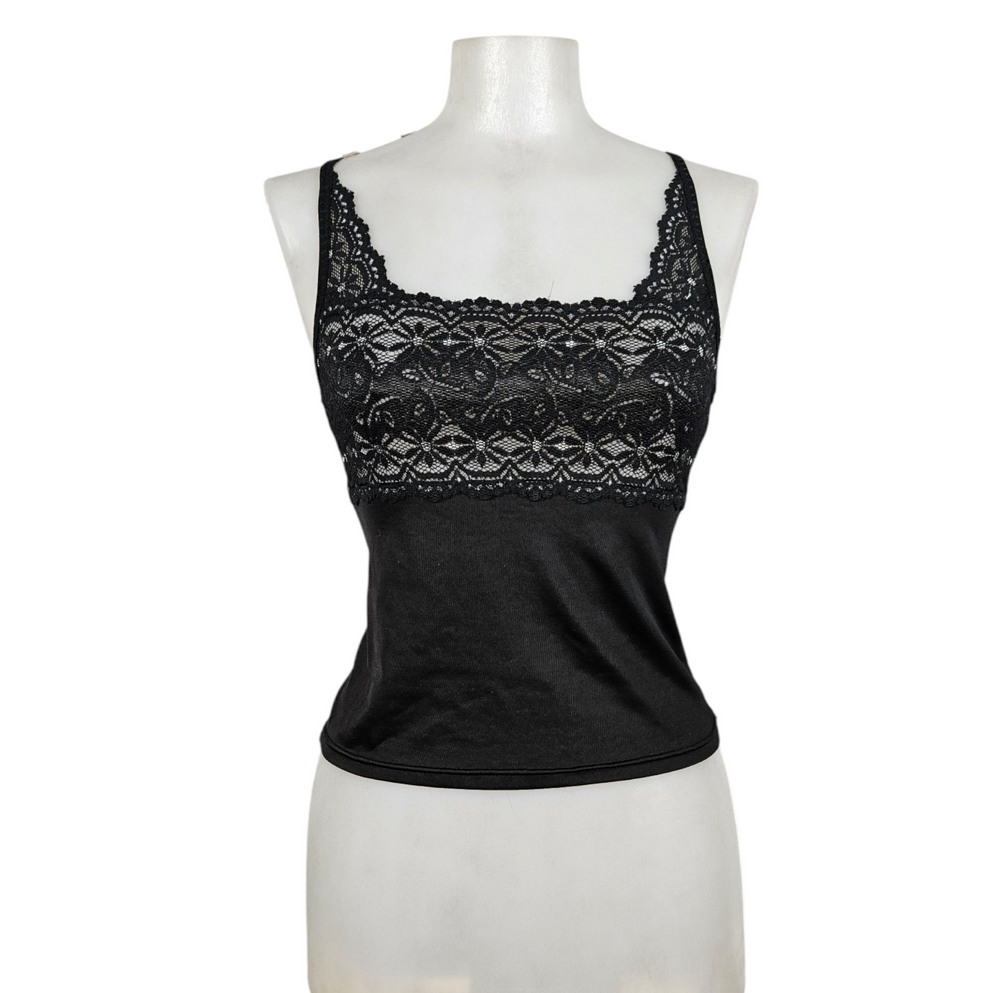 Tight-fitting top with lace details