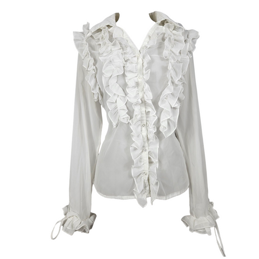 Ruffled voile top