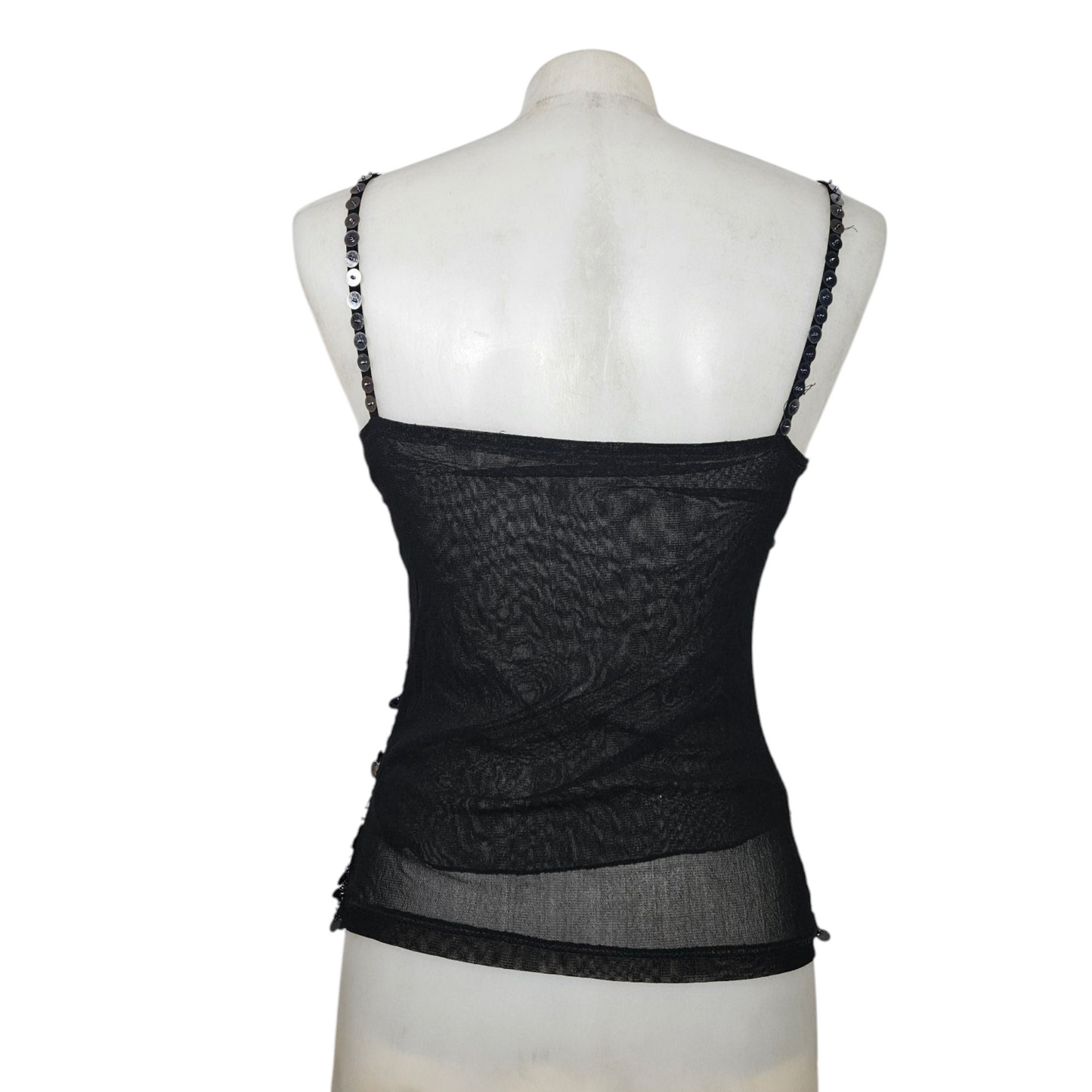 Sequin-embroidered voile top