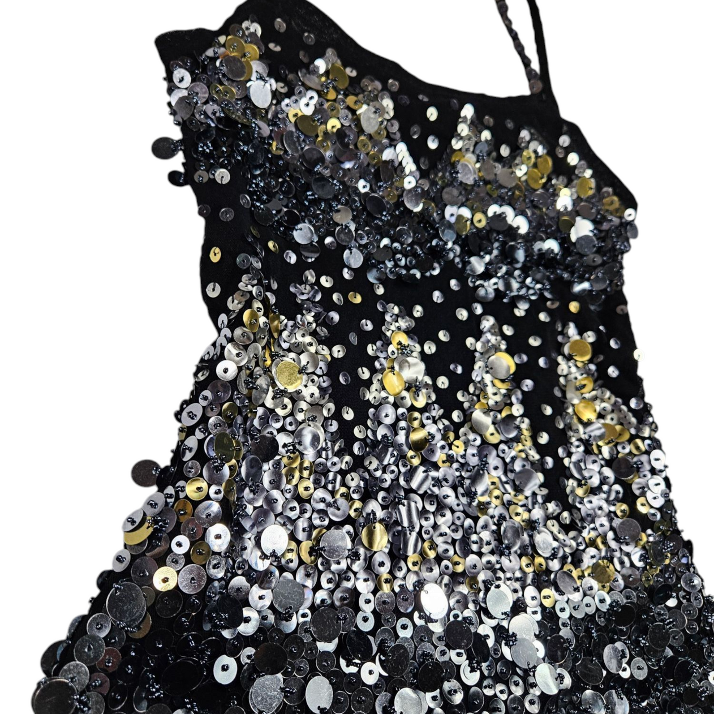 Sequin-embroidered voile top