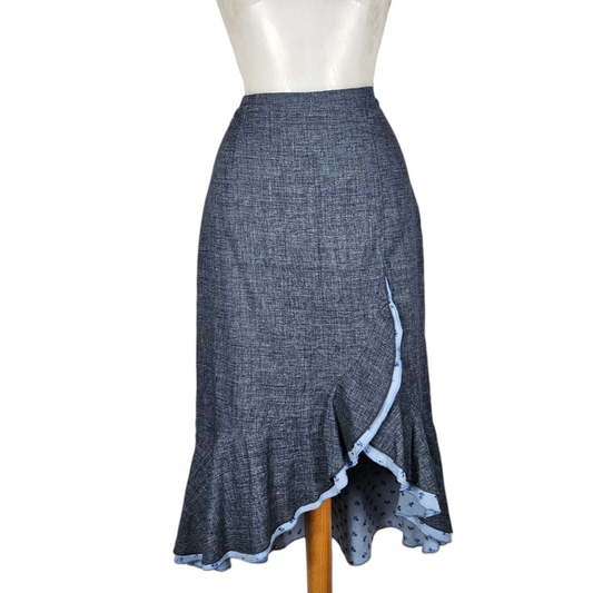 Denim effect tulip skirt