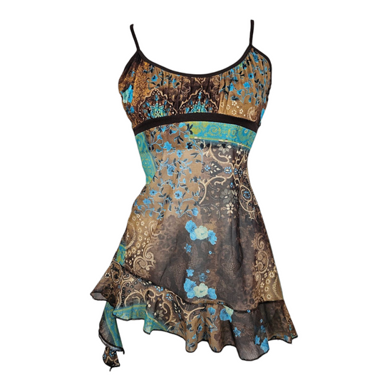 Asymmetrical voile summer top