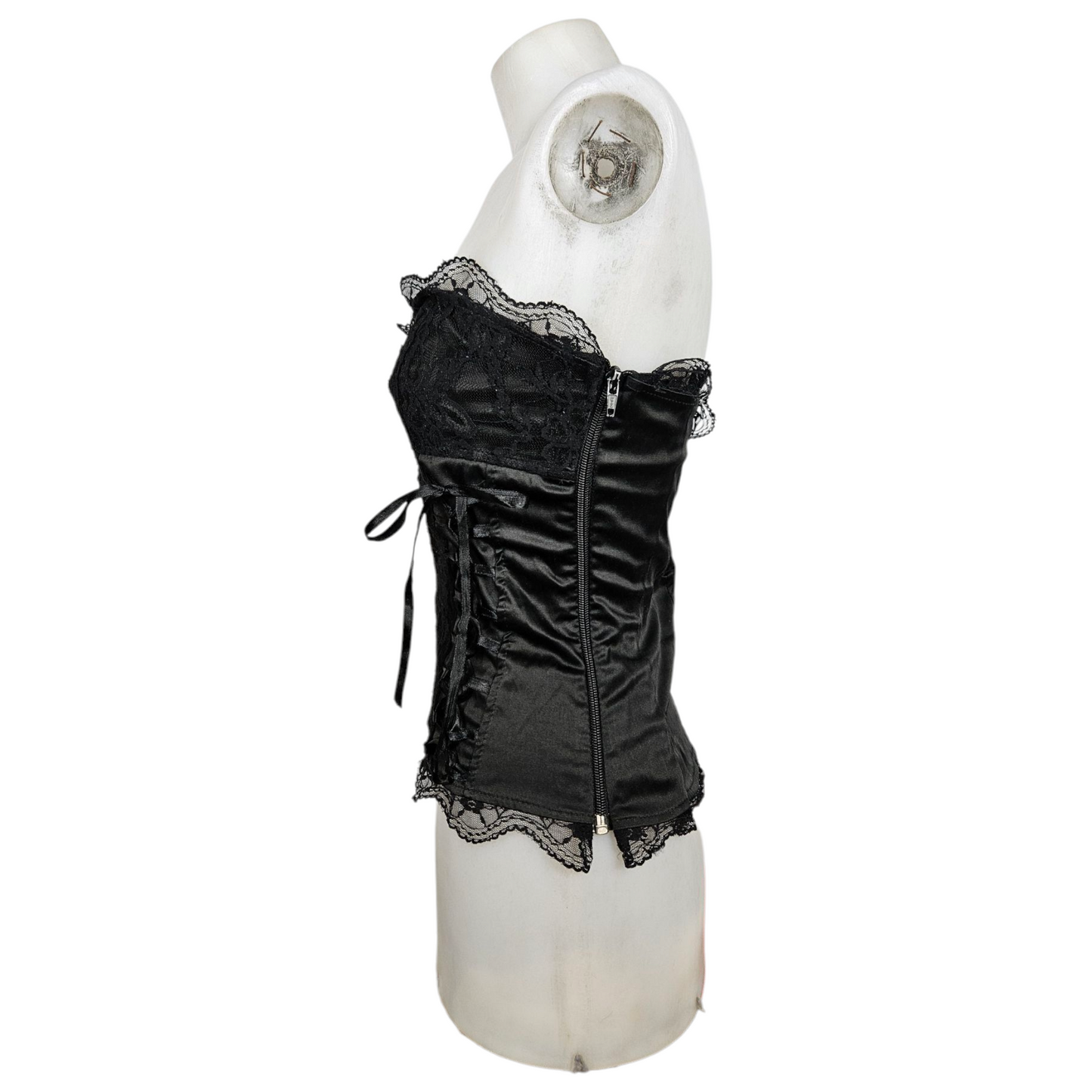 Bustier gothique en dentelle à lacage