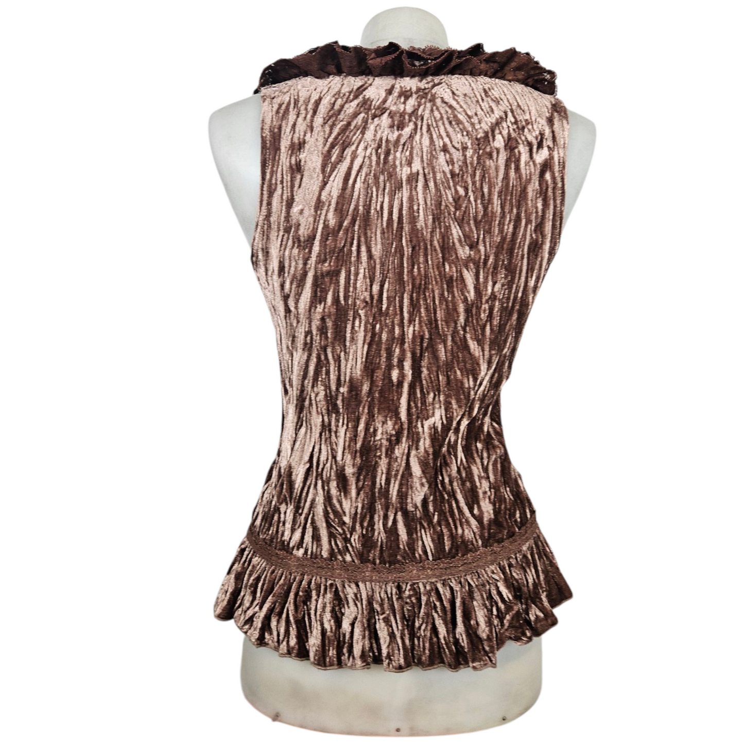 Corset-style top in velvet