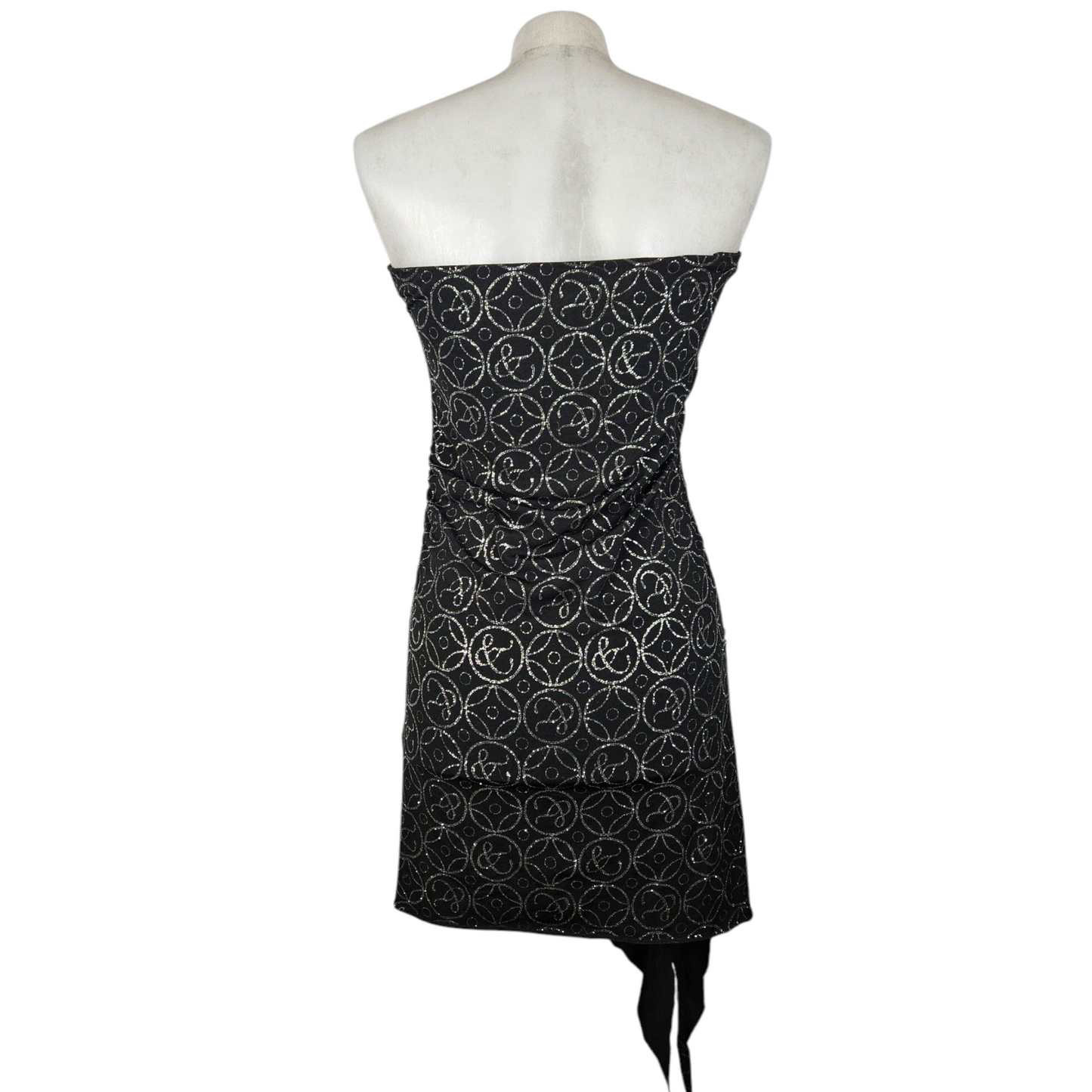 Robe strapless détails strass et boucle