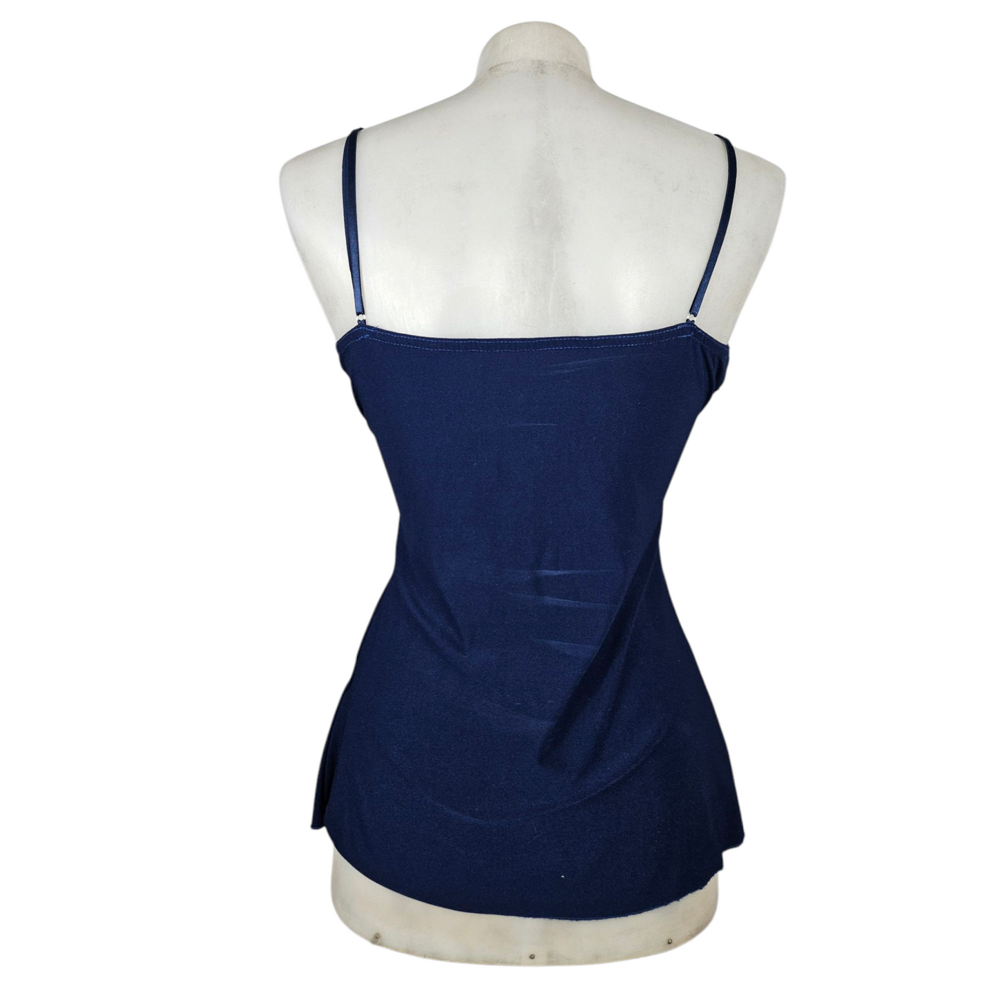 Asymmetrical top in embroidered velvet