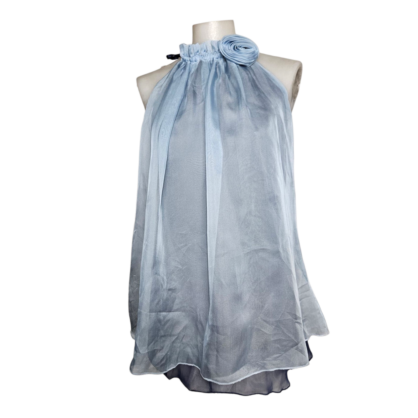 Haut en voile col fleur