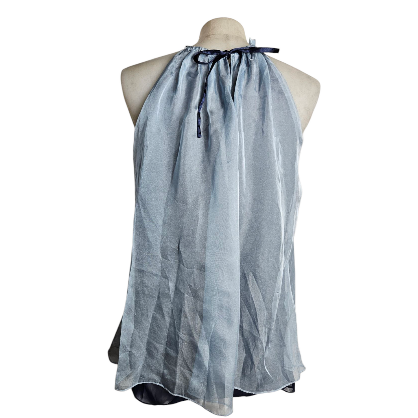 Haut en voile col fleur