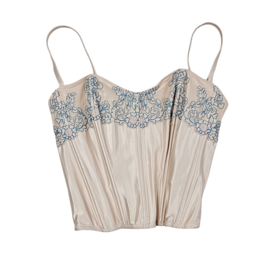 Bustier satiné brodé