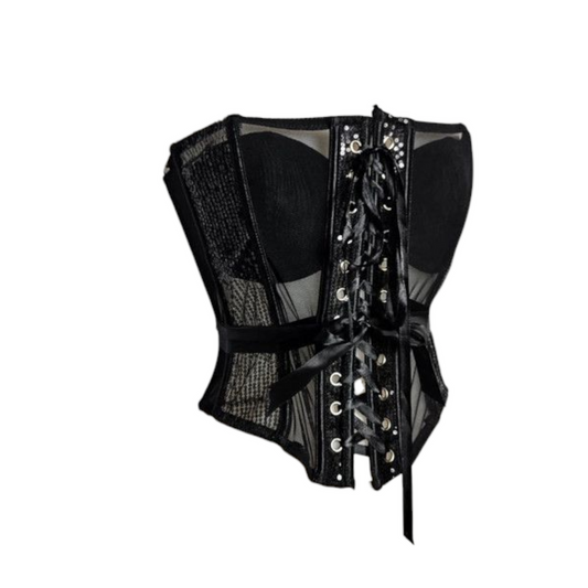 Rhinestone veil corset