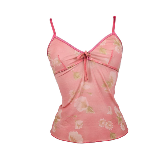 Haut en voile motif floral