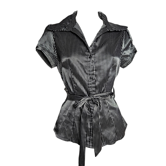 Striped satin shirt