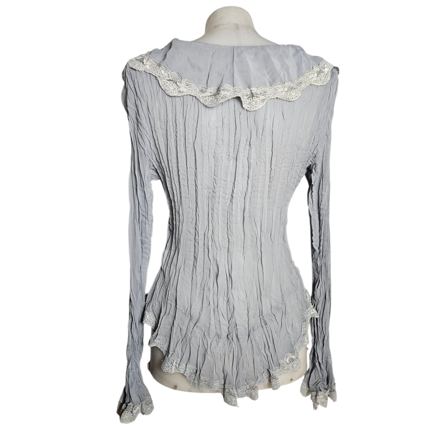 Ruffled and lacing blouse