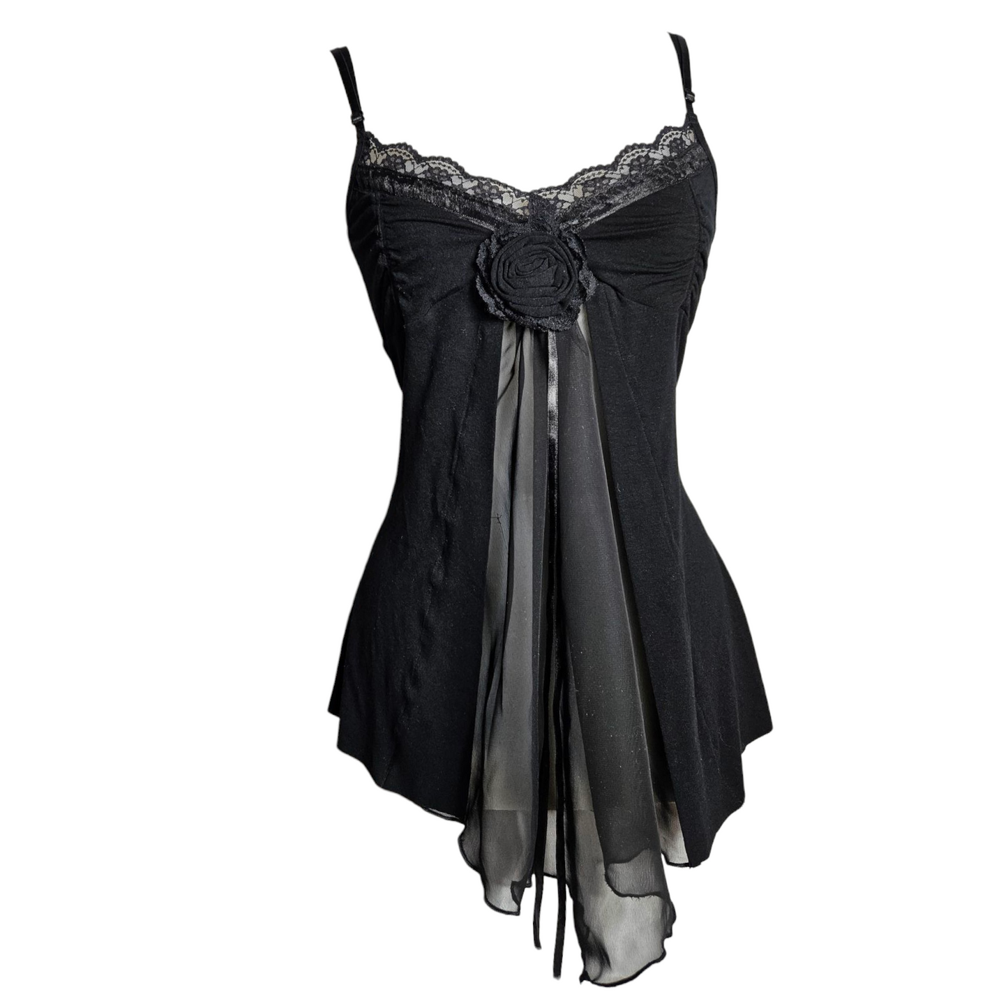 Asymmetrical top with veil details