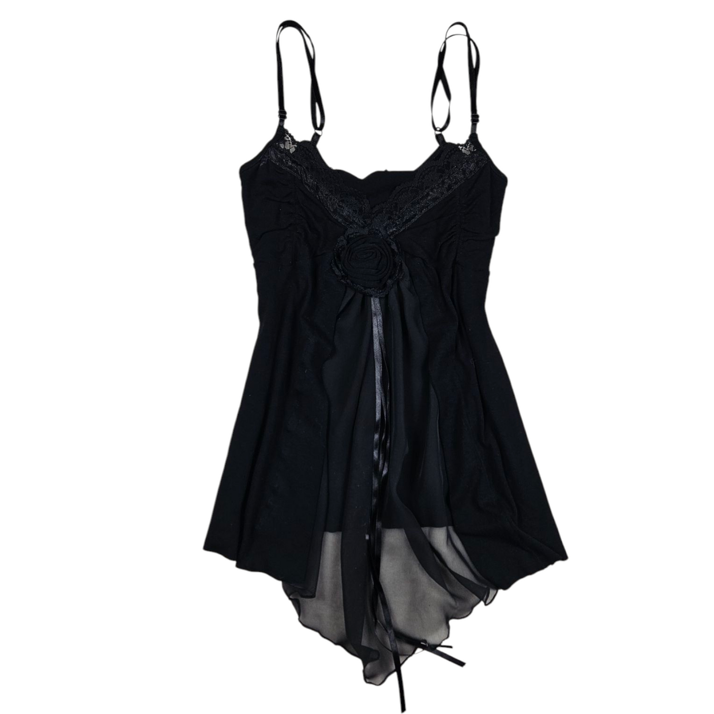 Asymmetrical top with veil details