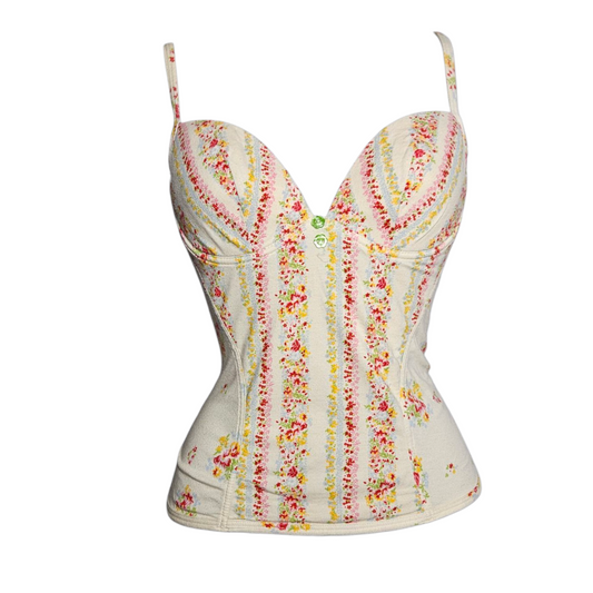 Haut esprit corset fleuri