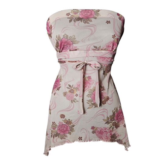 Strapless voile top