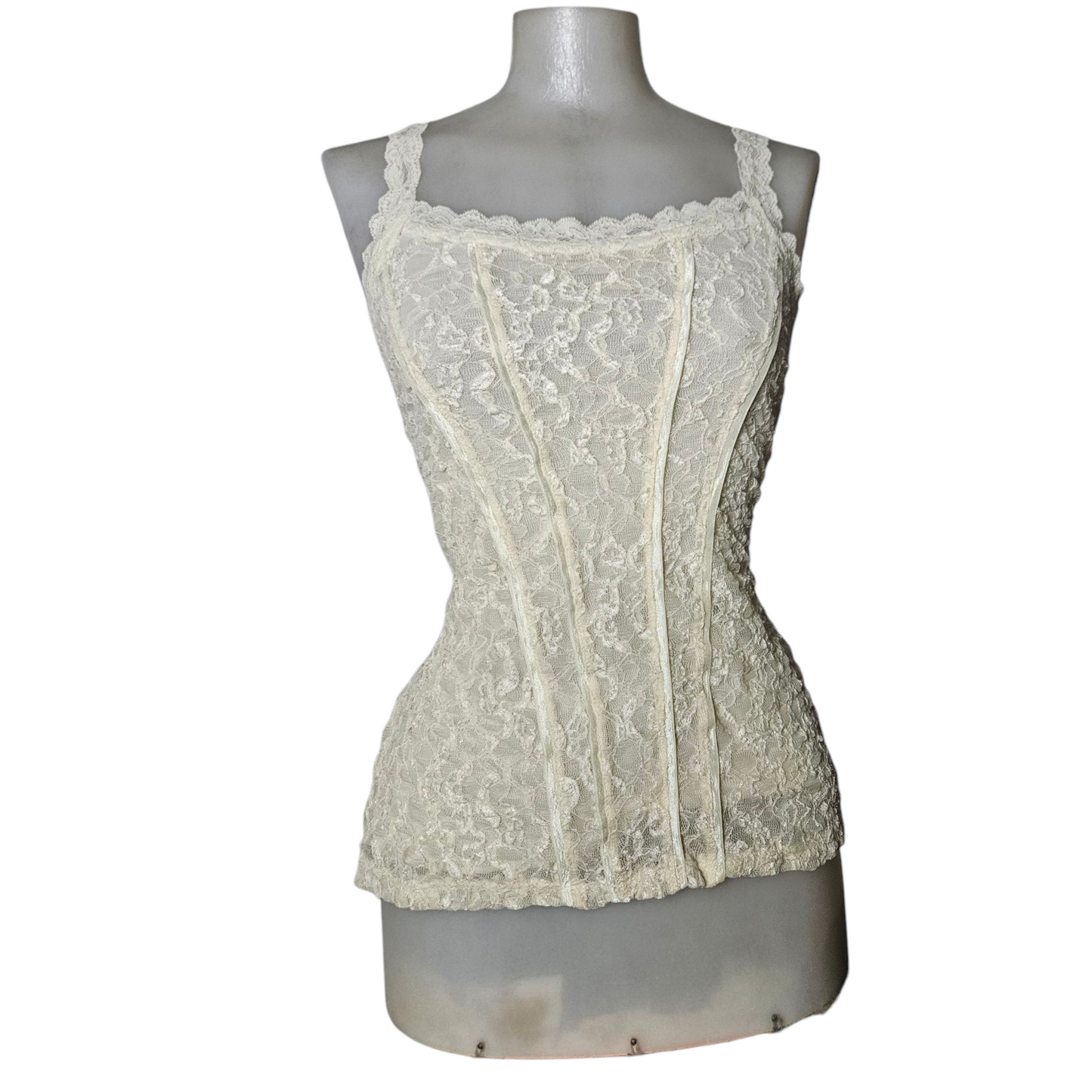 Off-white lace tank top