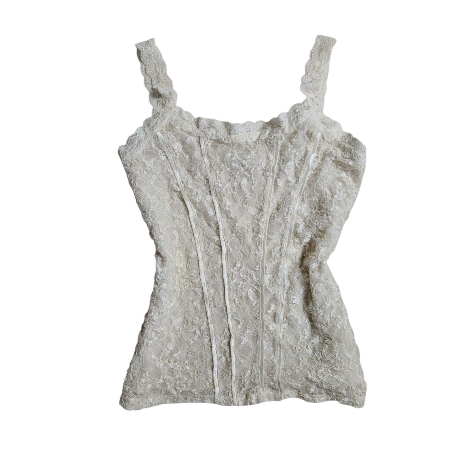 Off-white lace tank top
