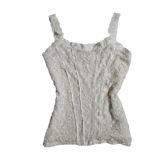 Off-white lace tank top