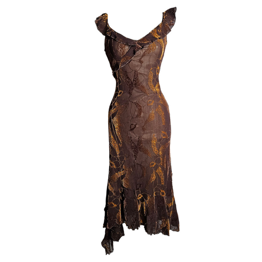 Robe en voile et velours ras