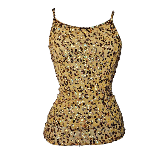 Sequin embroidered tank top