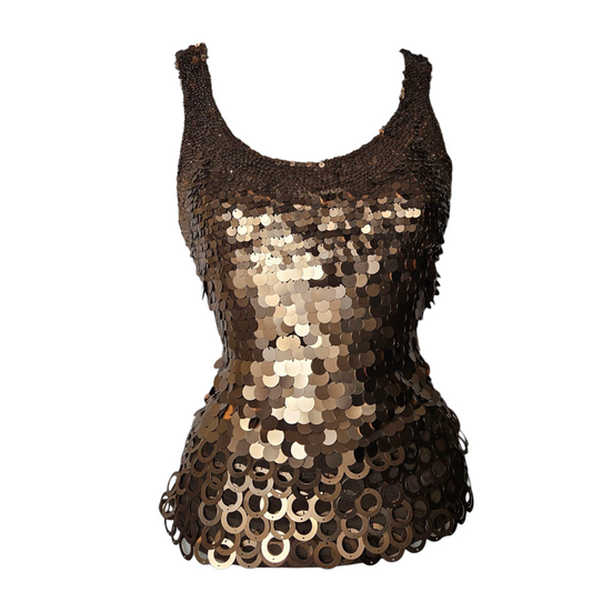 Sequin embroidered tank top