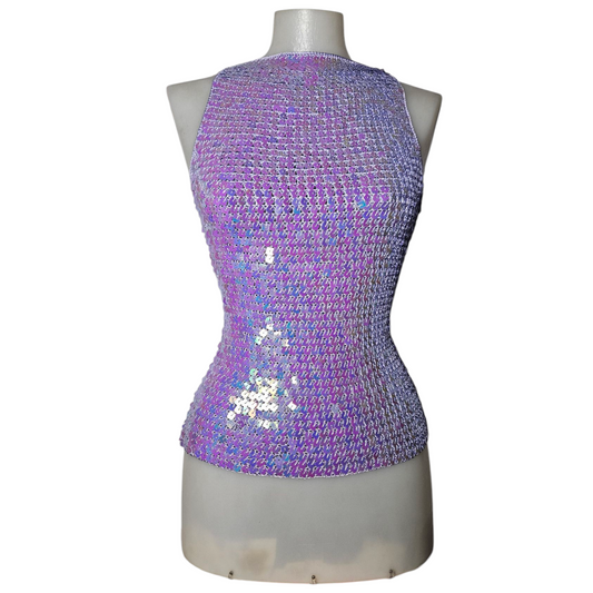 Rhinestone embroidered tank top