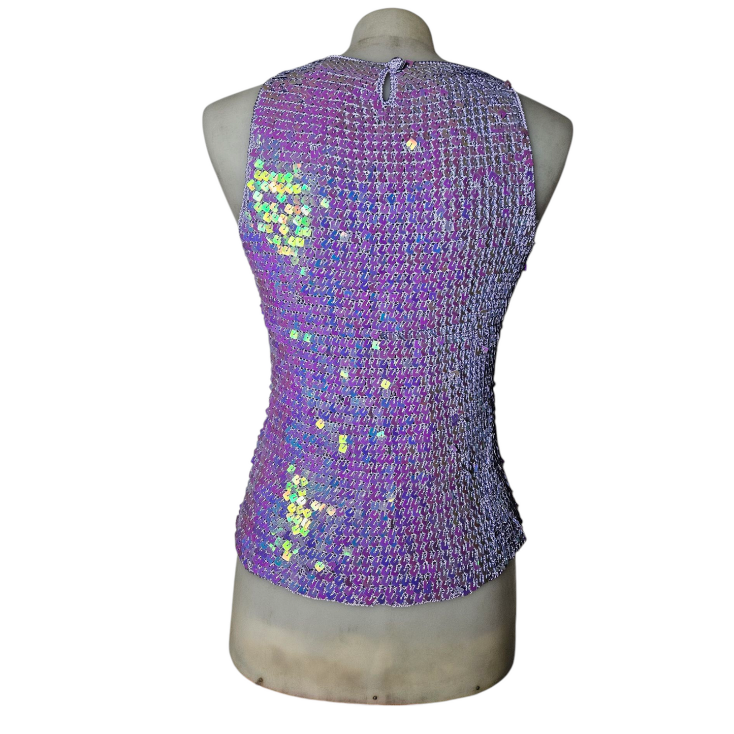 Rhinestone embroidered tank top