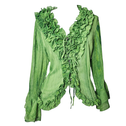 Ruffled voile blouse