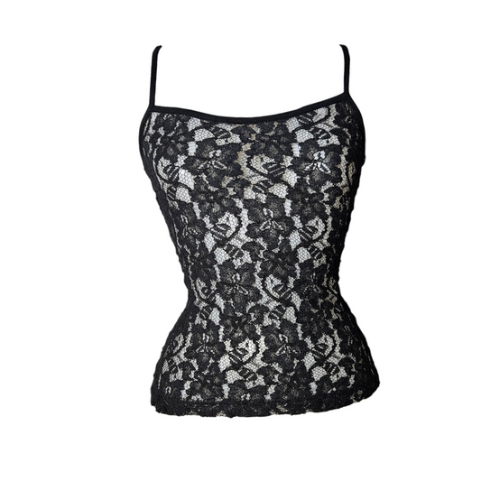 Débardeur noir en dentelle